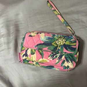 Floral Pink Wristlet Bag